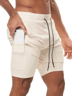 Dress Cici Gym Shorts for Men, Men's Activewear Running Shorts,Drawstring Gym Shorts Men, 2 Layer Loose Athletic Shorts with 4 Pockets