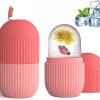 Nnewvante Ice Roller For Face,Beauty Facial Massage Ice Roller,Glow Cube Ice Roller for Face,Skin Care Tools for Eye Wrinkles, Acne Puffiness Relief (Pink)