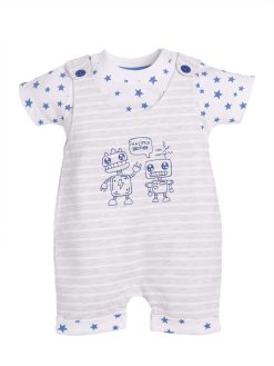 Baby Go Infant Wear Short sleeve Printed Organic Cotton Baby DUNGREE for Unisex Baby in MULTI DESIGN & COLOR