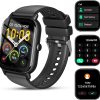 Garlo Smart Watch for Men Women, 1.85" Fitness Tracker, Heart Rate/Sleep Monitor/Pedometer, TFT HD Bluetooth, Multiple Sports Gym Modes, Waterproof Women Men Fitness Watch for Android iPhone (Black)
