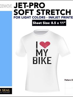 Iron ON Heat Transfer Paper Jet-PRO SS SOFSTRETCH 8.5 X 11 Custom Pack 25 Sheet