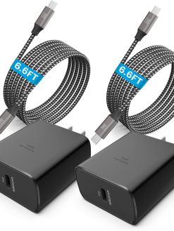 45W Super Fast Charger Type C, 2 PACK 45 Watt USB-C PD/PPS Wall Charging Block for Samsung Galaxy S23 Ultra/S23+/S22 Ultra/S22+/S22/S20 Ultra/Note 10 Plus, Galaxy Tab S8(with 2x 6.6ft Cable)