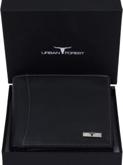 URBAN FOREST Oliver Black Leather Wallet for Men, 6 Card Slot