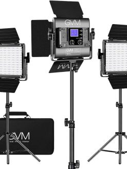 GVM - 800D-RGB LED Studio 3-Video Light Kit