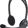 Logitech H111 Wired Headset, Stereo Headphones With Noise Cancelling Microphone, 3.5 mm Audio Jack, Pc/Mac/Laptop/Smartphone/Tablet Black, Large