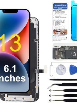 for iPhone 13 Screen Replacement 6.1 inch, 3D Touch LCD Display Digitizer Touch Screen Assembly with Repair Tools, Compatible with iPhone 13 6.1 inch