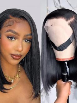Superfect Bob Wig Human Hair 14 Inch 13x4 HD Lace Front Wigs Human Hair Pre Plucked Straight Lace Frontal Glueless Short Bob Wigs for Women Human Hair Wig Natural Black Color(14 Inch, Bob Wig)