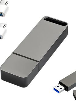 The Legend Items 1TB USB Flash Drive 3in 1 with Keyhole and Cover with Type C and Micro Adapter Waterproof Memory OTG for Smartphones, Computers, Tablets, PC, Car and Android Devices, Black