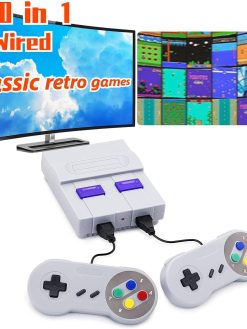 KASTWAVE Super Retro Game Console,Classic Mini Console with Built-in 660 Video Games and 2 Classic Controllers,Plug and Play Game System for Kids and Adults