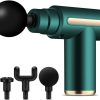 Portable Massage Gun, 4 in 1, Silent, 6 Speed Levels, for Back, Shoulder, Body Relaxation (Green)