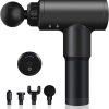 Padom Massage Gun, Percussion Muscle Massager Deep Tissue Massage Gun for Pain Relief with 4 Massage Heads 6 Speed High-Intensity Vibration Super Quiet Cordless Handheld (BLACK)