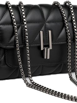 LCHYG Crossbody Bags for Women Black PU Leather Shoulder Bag, Cellphone Bags Wallet Purse and Handbags Card Holder for Women