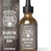 Viking Revolution - Beard Oil - All Natural Argan & Jojoba Oils - Softens, Smooths & Strengthens - Beard Growth - Grooming Beard and Mustache - Unscented - 30ml