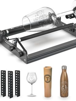 Mecpow G3 Laser Rotary Roller, Laser Engraver Y-axis Rotary Roller Engraving Module for Cylindrical Objects, Compatible with Most Kinds of CNC Laser Cutter and Engraver Machine, 3D Printer Accessories