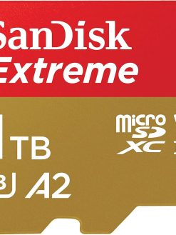 SanDisk 1TB Extreme microSD UHS I Card for 4K Video on Smartphones, Action Cams & Drones 190MB/s Read, 130MB/s Write SDSQXAV 1T00 GN6MN, Red/Gold