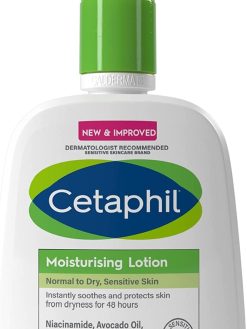 Cetaphil Moisturizing Lotion, Face & Body Moisturizer for Men & Women, Normal to Dry Sensitive Skin, Unscented, 236ml