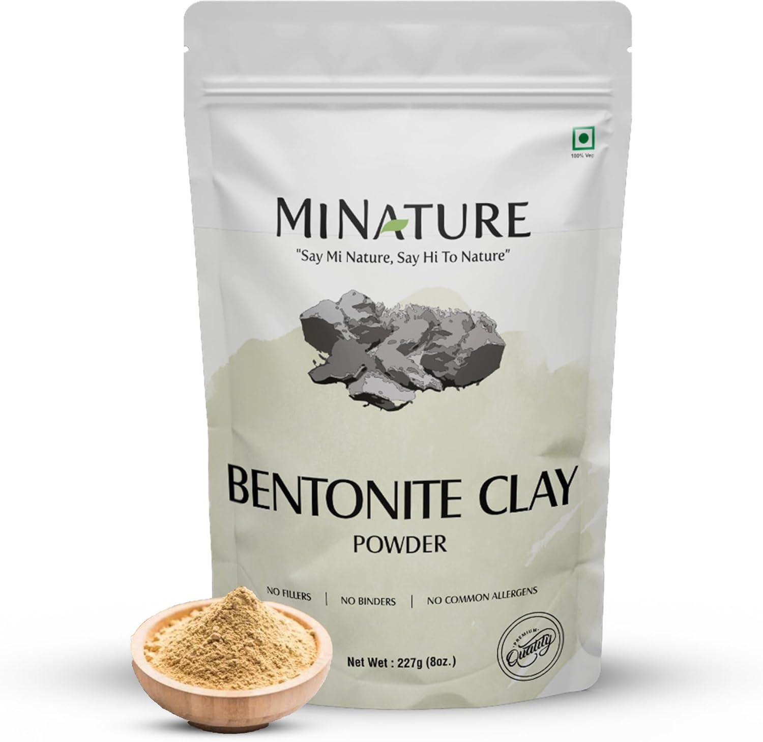 mi nature Fuller's Earth - Natural Multani Mitti Powder (HEALING CLAY) (BENTONITE CLAY) (100% NATURAL & PURE) For Skin Mask & Hair Mask