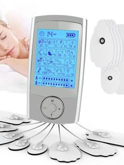 EMS & TENS Multifunctional, Rechargeable Dual Channel TENS EMS Unit 24 Modes & 20 Kinds of Strength Muscle Stimulator for Pain Relief Therapy, Electronic Pulse Massager Muscle Massager, extra pair