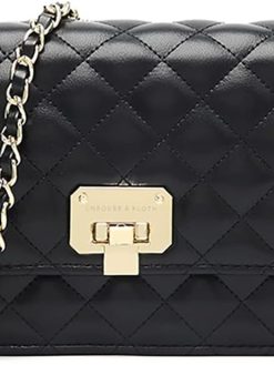 LCHYG Crossbody Bags for Women Black PU Leather Shoulder Bag, Cellphone Bags Wallet Purse and Handbags Card Holder for Women