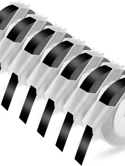 Label KINGDOM 3D Embossing Tape 9mm x 3m Compatible for Dymo Embossing Label Maker Tape Refills Self-Adhesive for Organizer Xpress Pro,3/8 Inch X 9.8 Ft,White on Black