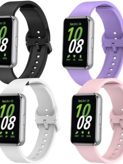 4Pcs Silicone Strap for Samsung Galaxy Fit 3 Replacement Belt Watchband for Samsung Galaxy Fit 3 WristBand Bracelet