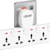LENCENT Multi Plug Extension Socket, 4 Way Electrical Outlet Extender, Wall Charger, Universal Plug Adapter, Charging Station for Home, Office, Kitchen, Individually Switched