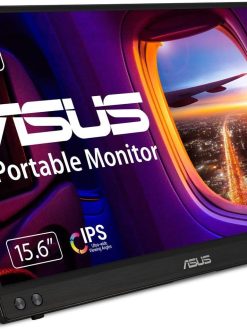 ASUS ZenScreen MB16ACV Portable USB Monitor- 15.6 inch Full HD, IPS, Hybrid Signal Solution, USB Type-C, Flicker Free, Blue Light Filter, Anti-glare surface, Antibacterial treatment, Kickstand