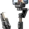 Gimbal Stabilizer for Smartphone with Extendable Selfie Stick and Tripod, 3 Axis Selfie Stick Tripod with Face Tracking, 360° Rotation, 4 in 1 Portable Phone Tripod, Auto Balance for iPhone/Android