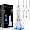 H2ofloss Water Flosser Professional Cordless Dental Oral Irrigator - Portable and Rechargeable IPX7 Waterproof Water Flossing for Teeth Cleaning,300ml Reservoir Home and Travel (HF-6)