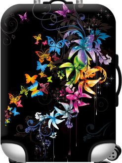 T Tersely Travel Luggage Cover Spandex Suitcase Protector Washable Baggage Covers (for 18-30 inch luggage) Premium Elasticated Luggage Protector -Go Travel (H301, S (18-20 inches）)