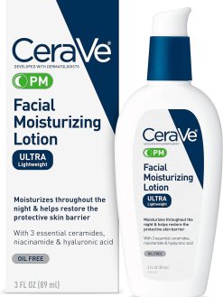 Cerave Pm Facial Moisturizing Lotion, 3 Oz., Multiplied With Derma Roller, 3 Fl Oz (Pack Of 1)