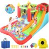 Inflatable Castle Bounce House with Slide |Bouncy House for Kids Indoor/Outdoor Inflatable Bouncer Castle,Includes GFCI Blower Stakes &Repair Kit Party Fun for Hours,Best gift for Kids Ages 3-10 Years