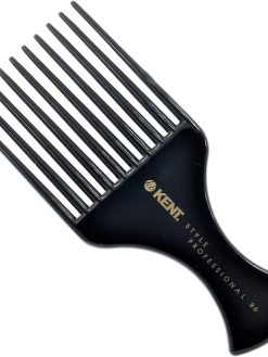 Kent Professional SPC86 Afro Comb | Static and Heat-Resistant Hard Rubber | Rounded Teeth for Gentle Styling | Versatile for Backcombing and Volume | Ergonomic Grip for Daily Use