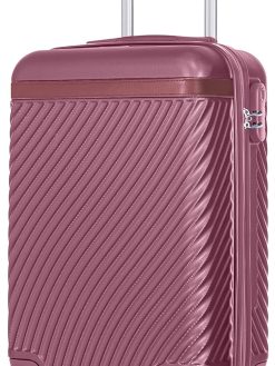 Senator Lightweight Hard Case luggage ABS carry on suitcase with 4 Quite Spinner wheels KH1065 (Carry-On 20-Inch, Maroon)