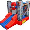 Funormous Marvel Spider-Man Outdoor Bounce House with Slide, Plus Heavy Duty Air Blower with GFCI for Kids Ages 3-8 Years