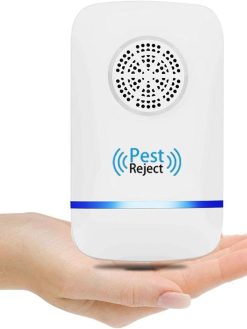 HIQUAY Ultrasonic Insect Repellent, Indoor Fly Repellent Plug-In, Pest Control for Ants, Bed Bugs, Cockroaches, Flies, Mosquitoes, Non-toxic, Human, Pet Safe, for Home, Kitchen, Office, Garage, Hotel