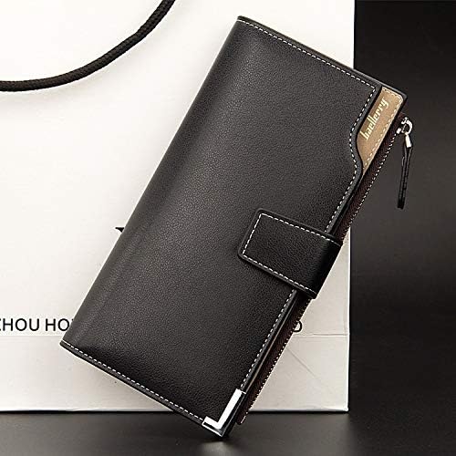 Tangyongjiao Handbags & Wallets Baellerry Men Long Wallet Young Fashion Hand Bag Wallet(Black) (Color : Black)