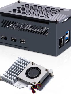 GeeekPi Raspberry Pi 5 Aluminum Case with Official Active Cooler, Support PCIe M.2 NVMe SSD Shield Top X1001 / X1000 / N04 / N05