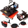 Zertylre Heat Press Machine 5 in 1 Combo Heat Press 29x38cm Heat Transfer Machine 360-Degree Swing Away Digital Shirt Printing Multifunction Heat Transfer Sublimation for T Shirts Mugs Hat Plate Cap