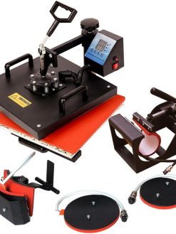Zertylre Heat Press Machine 5 in 1 Combo Heat Press 29x38cm Heat Transfer Machine 360-Degree Swing Away Digital Shirt Printing Multifunction Heat Transfer Sublimation for T Shirts Mugs Hat Plate Cap
