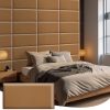 Hanaive Peel and Stick Headboard 23.6'' x 11.8'' Upholstered Wall Panels for Twin, Queen and King 3D Anti Collision Wall Panel Reusable and Removable Padded Wall Panel for Bedroom (Coffee,12 Pcs)