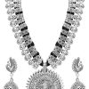 Youbella Stylish Latest Afghani Oxidised Jewellery Silver Plated Jewellery Set For Women (Black)(Ybnk_5488)