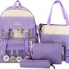 KEAIDO School Backpack, 4 Pieces, Purple, Large, unisex-child