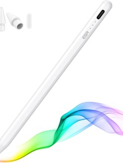 ESR for Apple Pen, iPad Pencil, Stylus Pen for iPad 10/9/8/7/6, iPad Pro 11/12.9, iPad Air 5/4/3, iPad Mini 6/5, Tilt Sensitivity and Palm Rejection, Magnetic Attachment, White