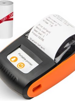 Eacam Portable Receipt Printer 58mm Thermal Printing Wireless BT USB Mobile Printer with 2 Inch Thermal Paper Roll, Mini Receipt Printer Compatible with Android/iOS/Windows System