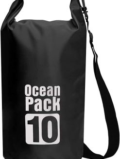 Black PVC Waterproof Dry Bag 10L Diving Foldable Storage Man Women Beach Swimming Bag Rafting River Ocean backpack