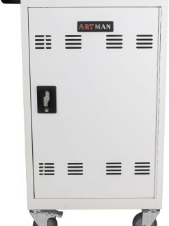 30 Device Mobile Charging and Storage Cart for iPads, Chromebooks and Laptop Computer Tablet Storage Cart Locking Cabinet Charging Station Storage Cabinet with Cord Management Front and Rear Door Lock