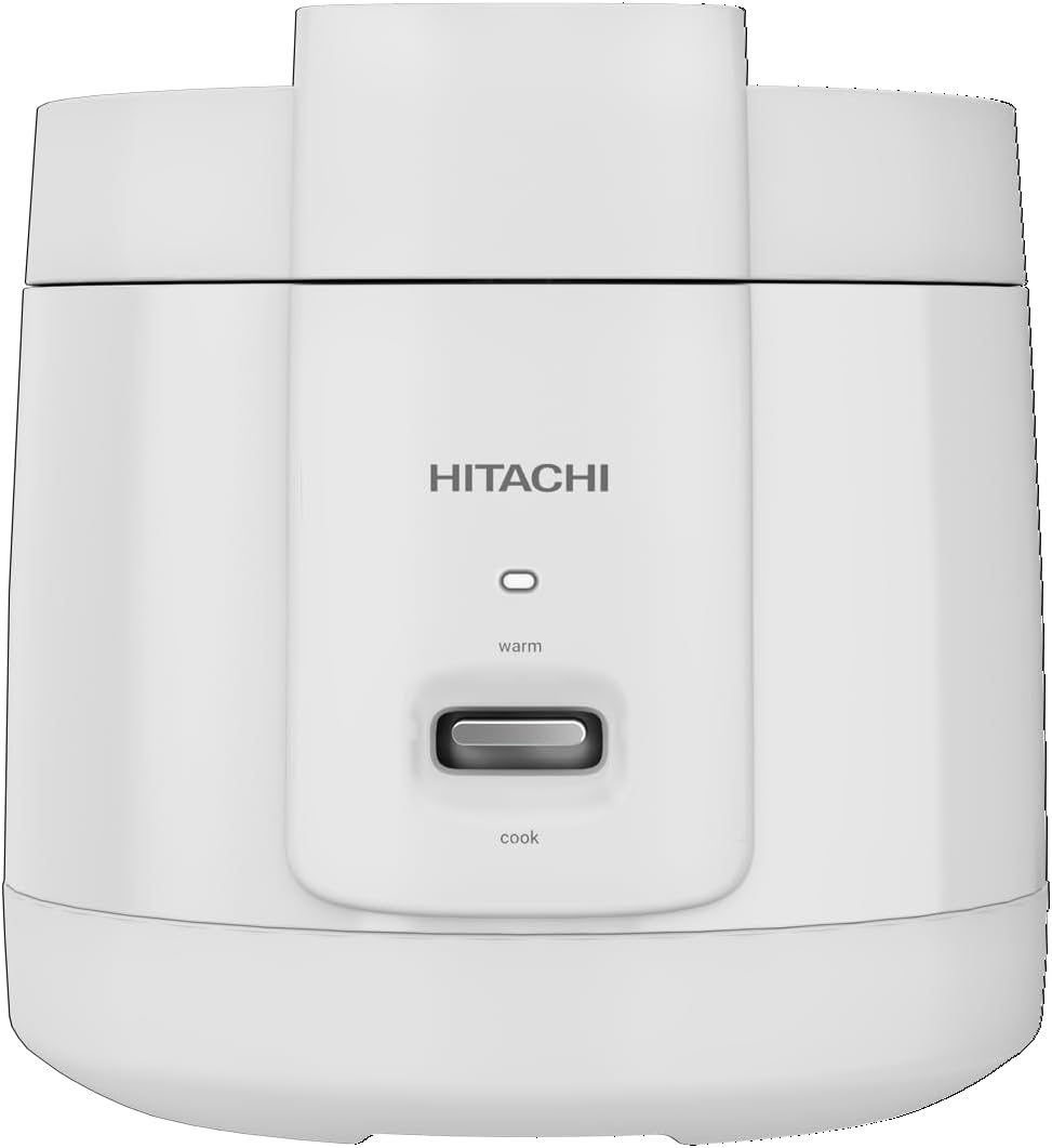 Hitachi Rice Cooker, 1.8 (L) Capacity, 800W-950W Cooking Power, Non-stick inner pot, LED Light Display, Easy to Clean after Cooking, Keeps your food warm for up to 12 hours-White-RZ-S18MNW