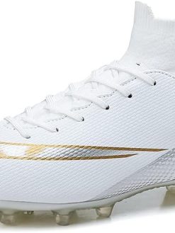 rosyclo Football Boots for Men and Women，Unisex High Top Football Sneaker Soccer Cleats Athletic Outdoor Indoor Lace-Up Training Shoes