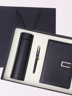 Zenzres Journal Gift Set,A5 Diary Notebook with Double-Sided Lined Paper, 1 Black Ink Pen and Bottle,Luxurious Gift Box Design, Office Supplies for Men and Women